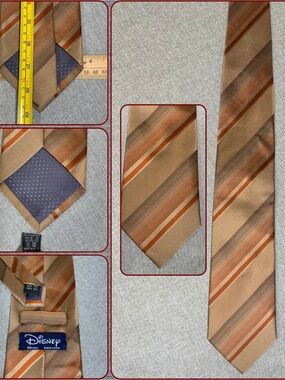 Disney Daniel Latour 100% Silk Stripe Necktie